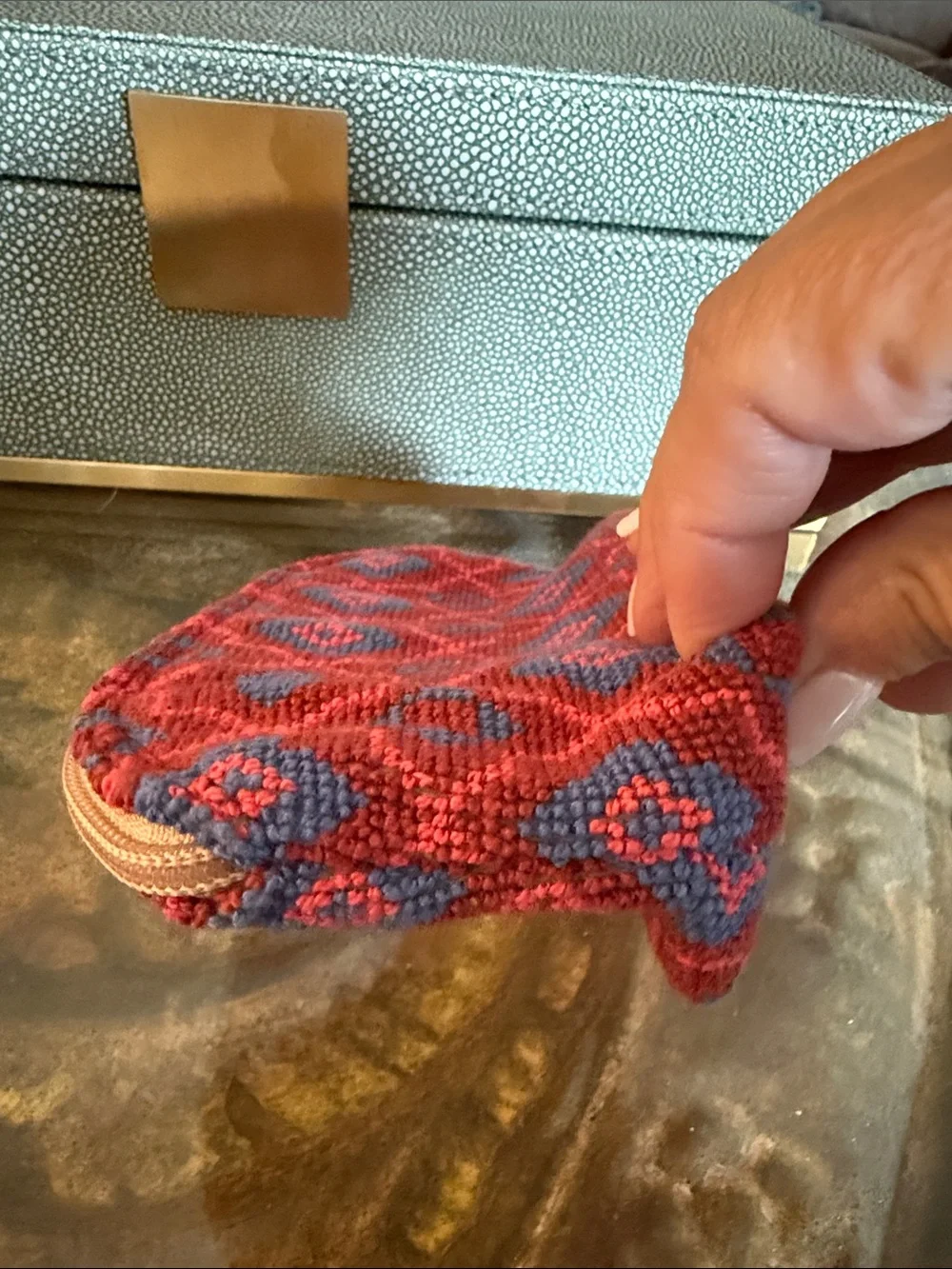 Stubbs and Wootton needlepoint cosmetic bag